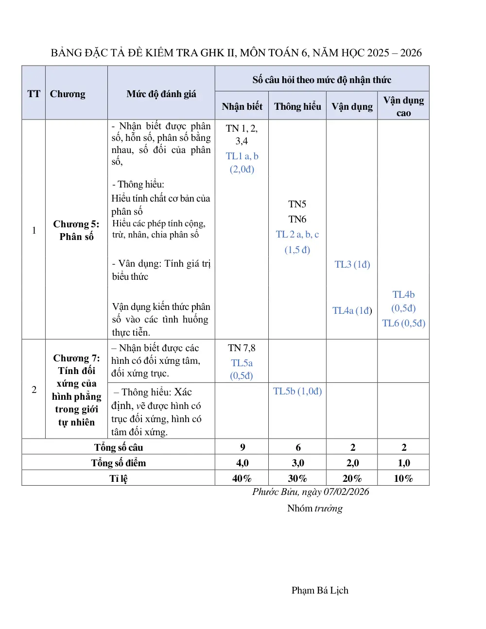 Đề thi Giữa kì 2 Toán 6 năm 2025-2026 trường THCS Phước Bửu (TP Hồ Chí Minh) - trang 2
