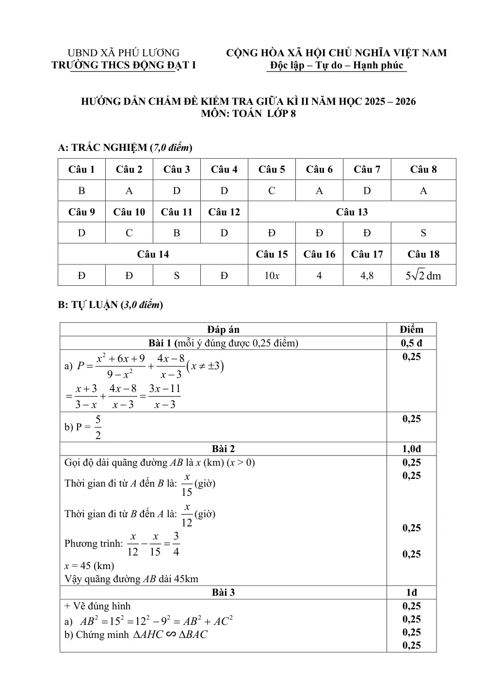 Đề thi Giữa kì 2 Toán 8 năm 2025-2026 trường THCS Động Đạt I (Thái Nguyên) - trang 4