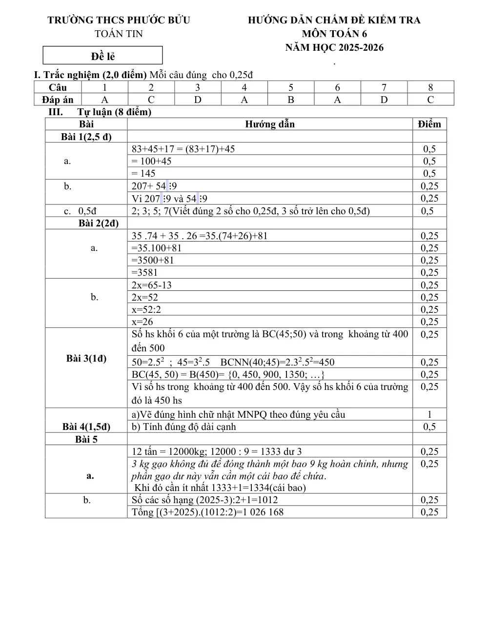 Đề thi Giữa kì 1 Toán 6 năm 2025-2026 trường THCS Phước Bửu (TP Hồ Chí Minh) - trang 4