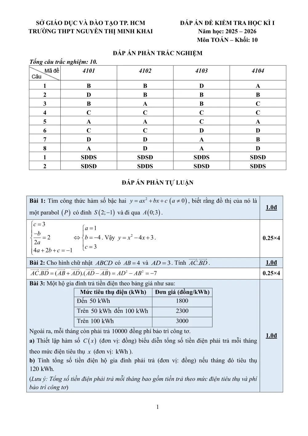Đề thi Học kì 1 Toán 10 năm 2025-2026 trường THPT Nguyễn Thị Minh Khai (TP Hồ Chí Minh) - trang 3