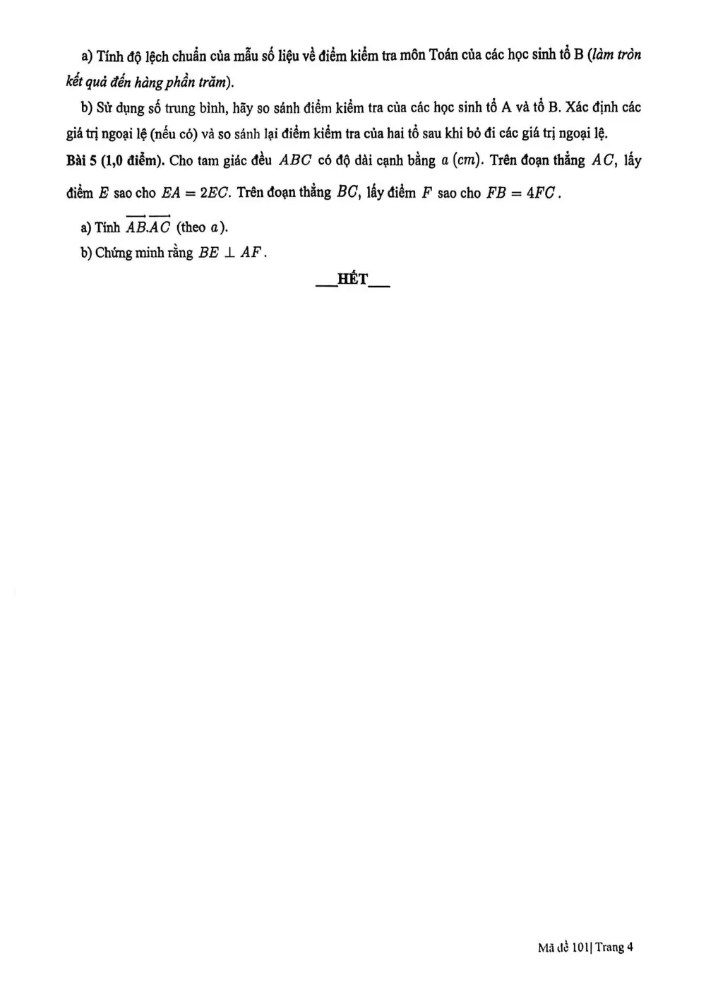 Đề thi Học kì 1 Toán 10 năm 2025-2026 trường Trung học Thực hành Sài Gòn (TP Hồ Chí Minh) - trang 4