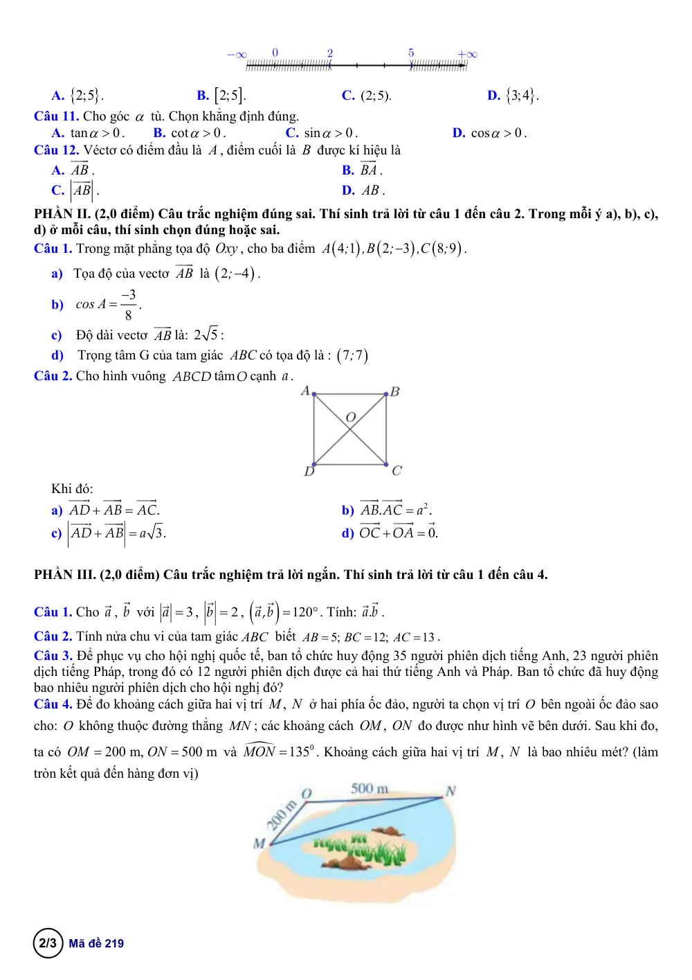 Đề thi Học kì 1 Toán 10 năm 2025-2026 trường THPT Bến Tre (Phú Thọ) - trang 5
