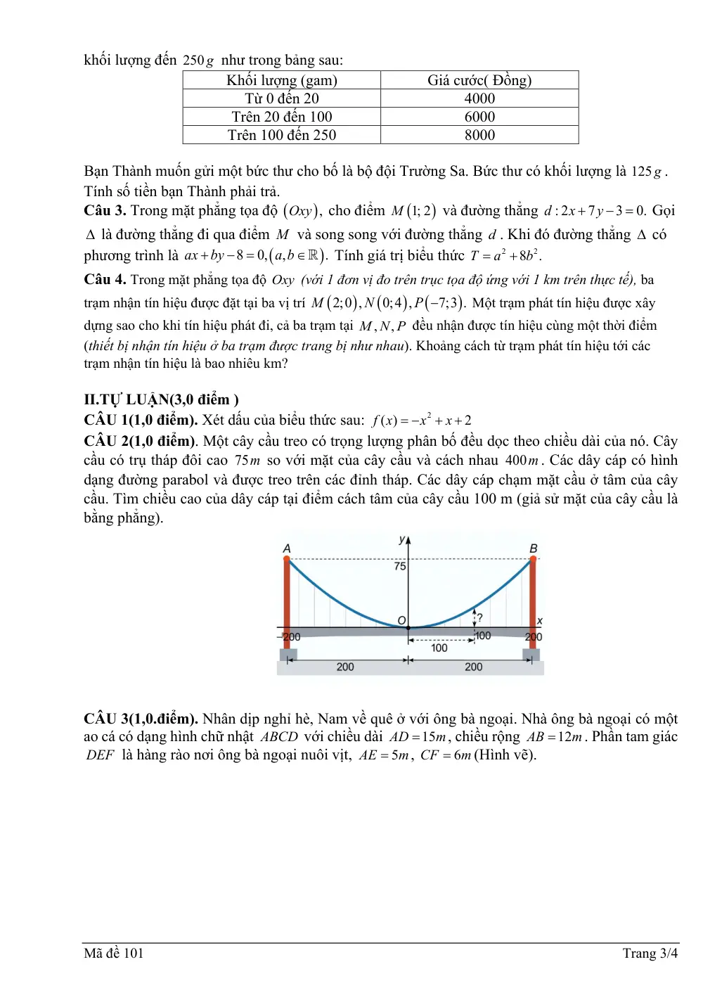Đề thi Giữa kì 2 Toán 10 năm 2025-2026 trường THPT Lê Quý Đôn (Hải Phòng) - trang 3