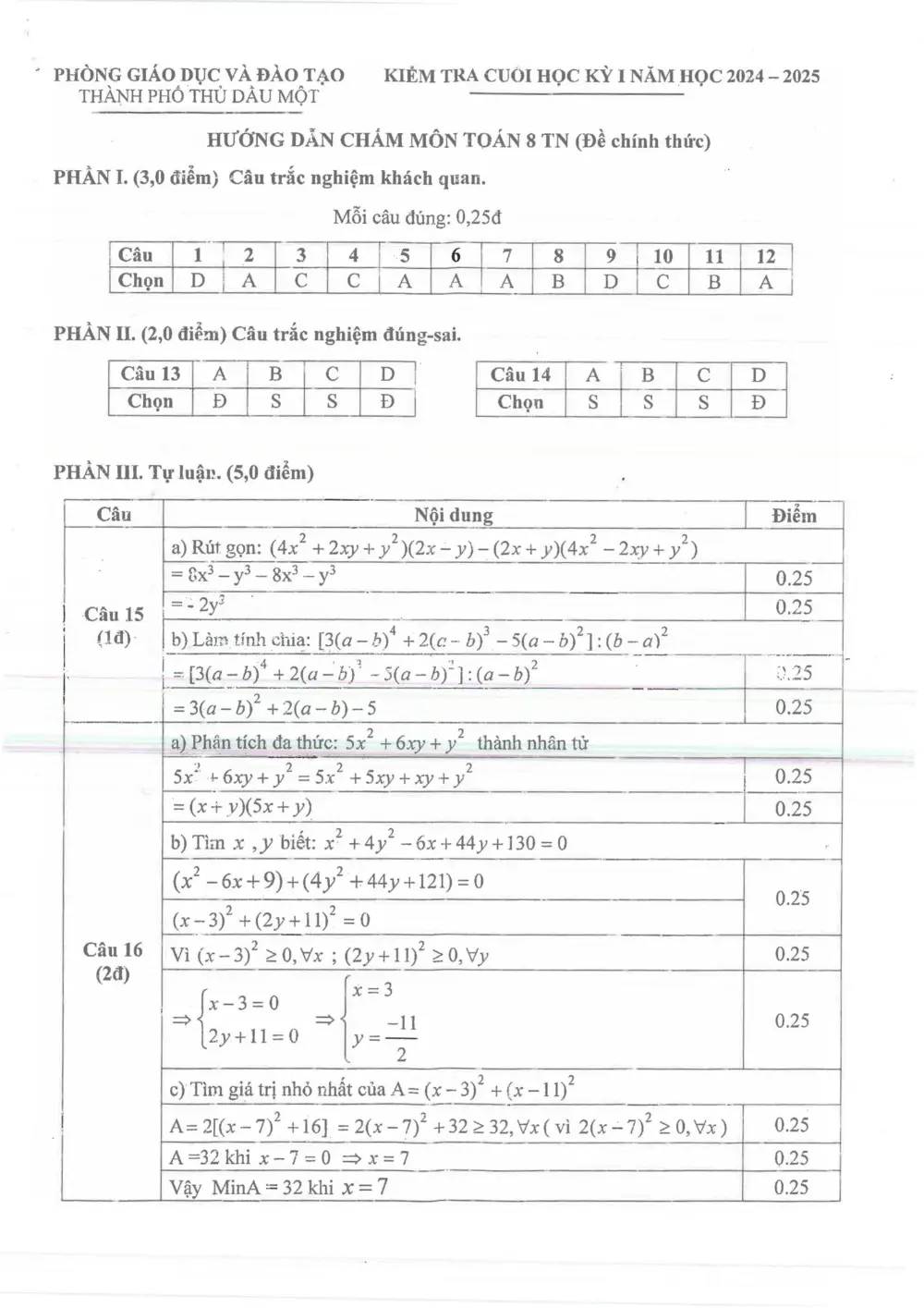 Đề thi Học kì 1 Toán 8 năm 2024-2025 Phòng GD&ĐT Thủ Dầu Một (Bình Dương) - trang 7
