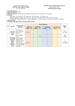Trang đầu Đề thi Học kì 1 Toán 8 năm 2024-2025 trường THCS Thuận Thiên (Hải Phòng)