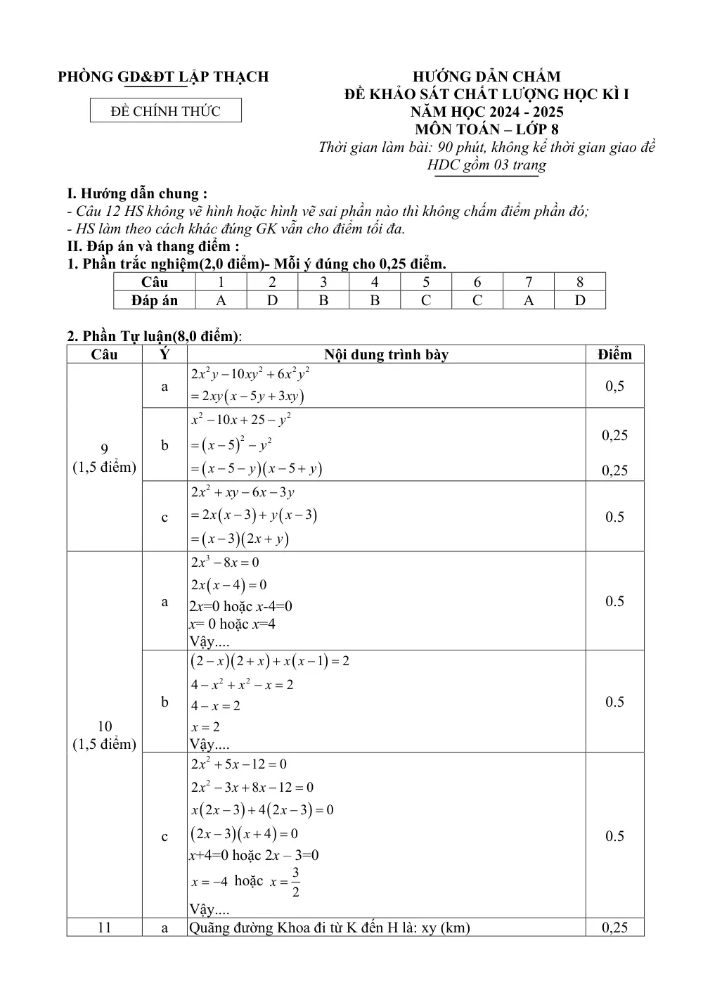 Đề thi Học kì 1 Toán 8 năm 2024-2025 Phòng GD&ĐT Lập Thạch (Vĩnh Phúc) - trang 3