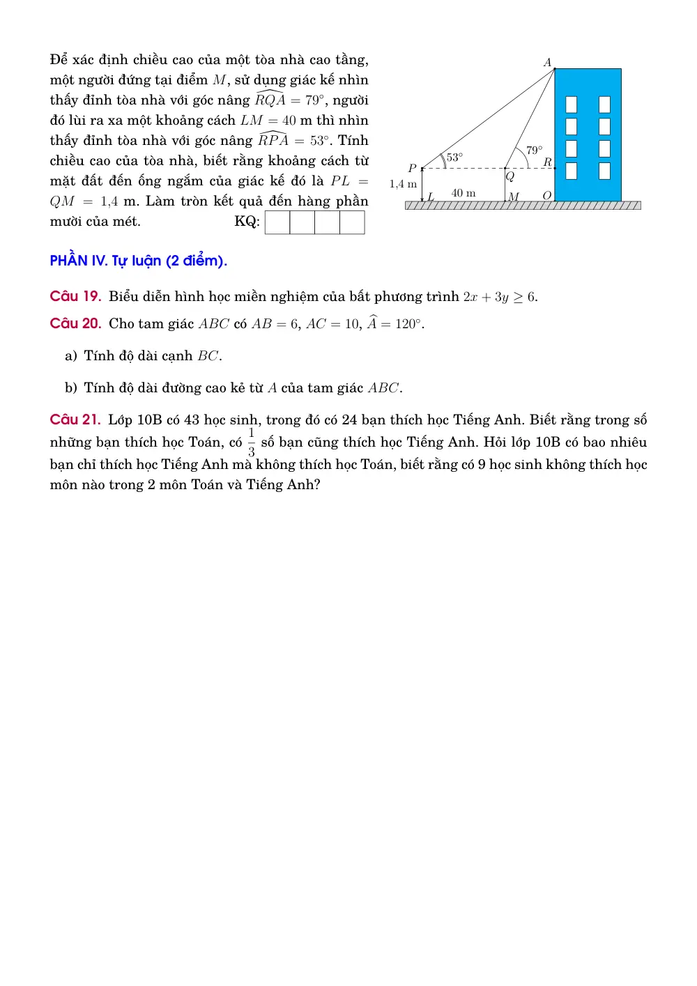 Đề thi Giữa kì 1 Toán 10 năm 2024-2025 trường THPT Phan Chu Trinh (Phú Yên) - trang 3