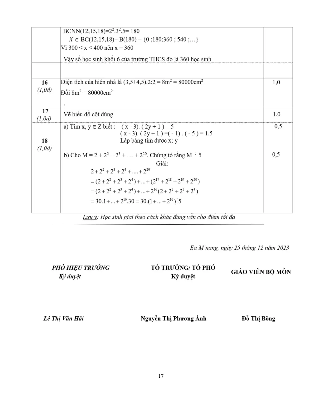 Đề thi Học kì 1 Toán 6 năm 2023-2024 trường THCS Nguyễn Huệ (Đắk Lắk) - trang 17