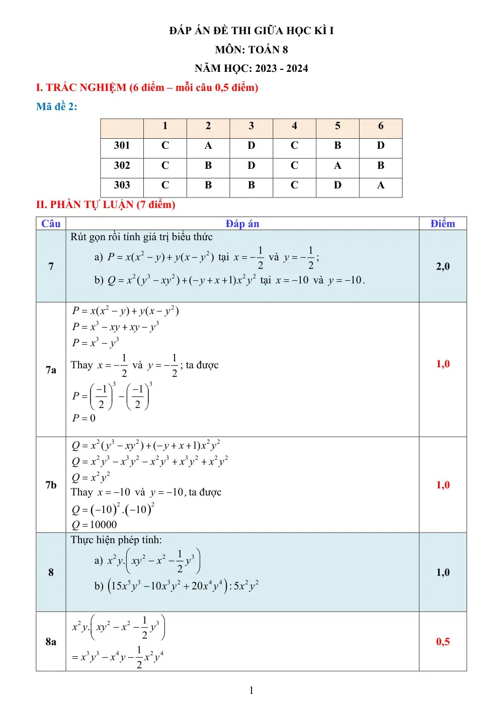 Đề thi Giữa kì 1 Toán 8 năm 2023-2024 trường Trung Tiểu học Việt Anh 2 (Bình Dương) - trang 8