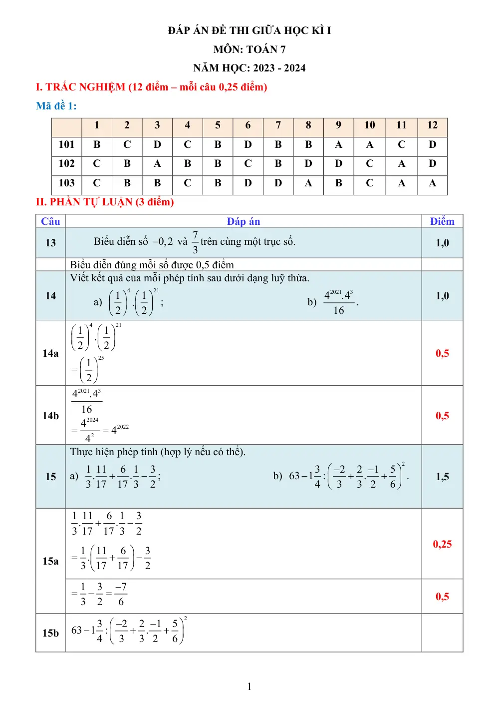 Đề thi Giữa kì 1 Toán 7 năm 2023-2024 trường THCS Việt Anh 2 (Bình Dương) - trang 4