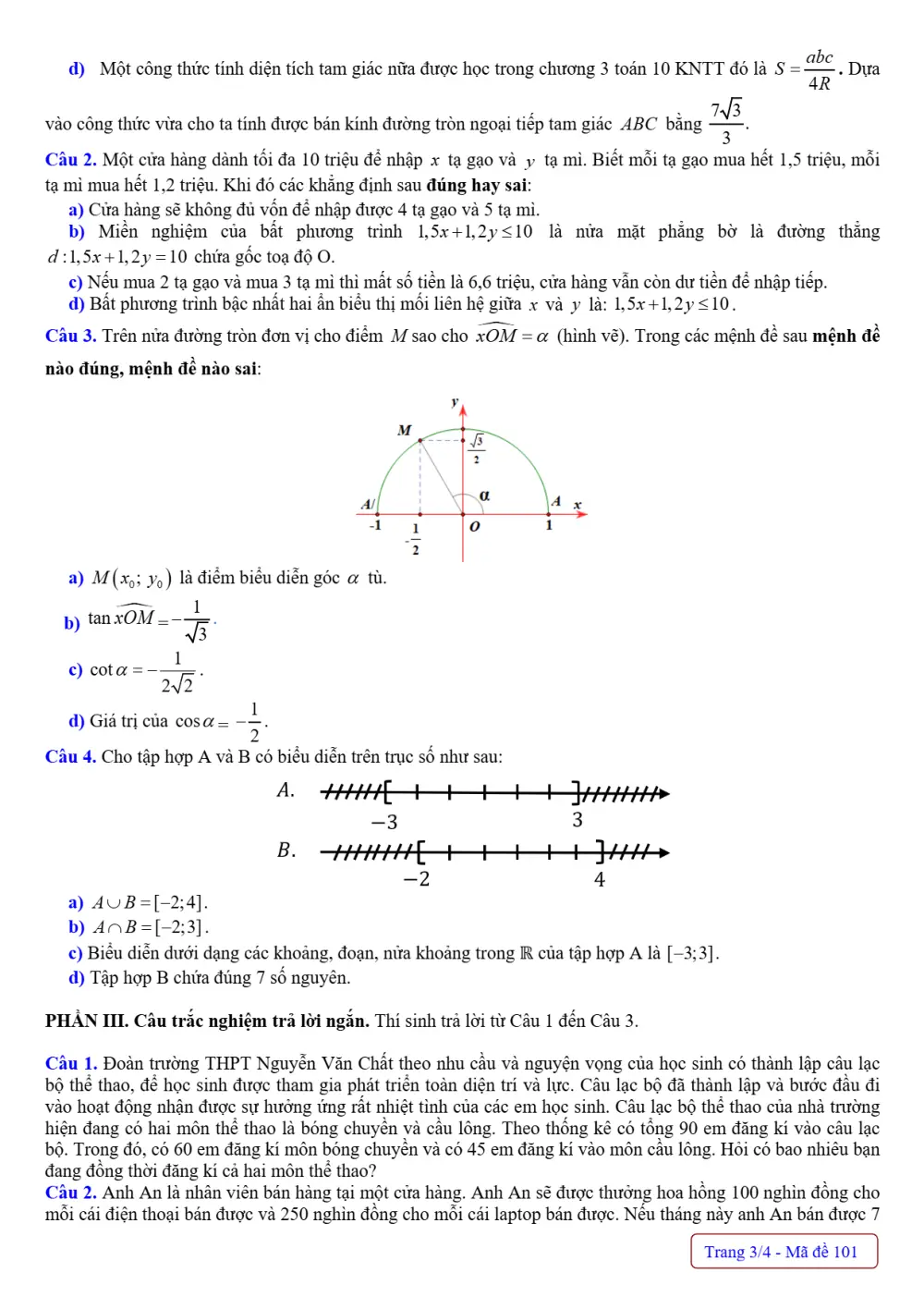 Đề thi Giữa kì 1 Toán 10 năm 2025-2026 trường THPT Nguyễn Văn Chất (Phú Thọ) - trang 3