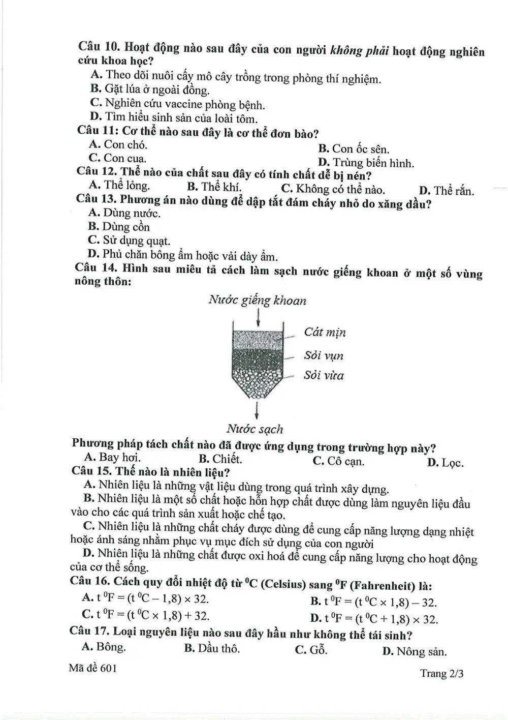 Đề thi Học kì 1 KHTN 6 năm 2025-2026 trường THCS Nguyễn Bỉnh Khiêm (Hà Nội) - trang 2