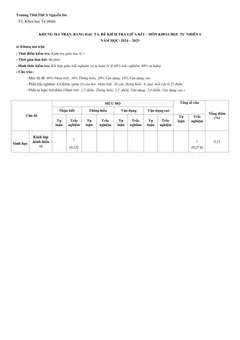 Trang đầu Đề thi Giữa kì 1 KHTN 6 năm 2024-2025 trường TH&THCS Nguyễn Du (Quảng Nam)