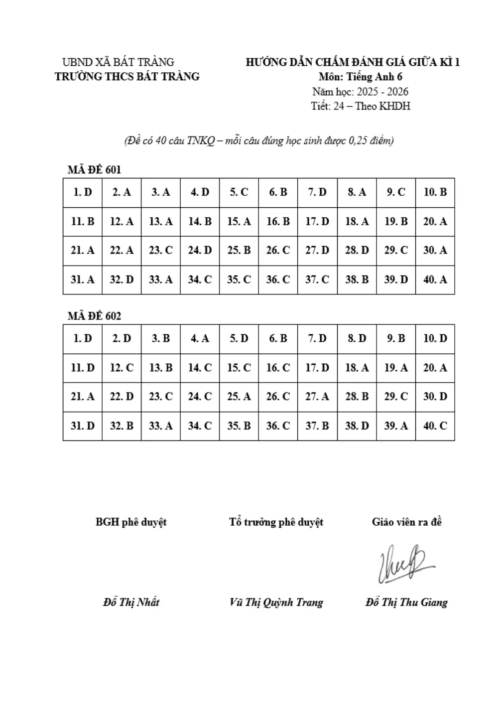 Đề thi Giữa kì 1 Tiếng Anh 6 năm 2025-2026 trường THCS Bát Tràng (Hà Nội) - trang 13