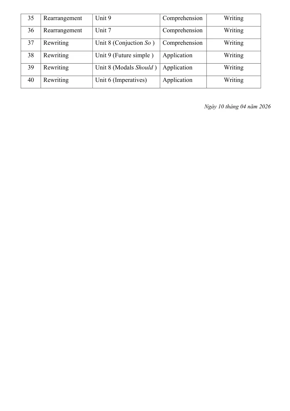 Đề thi Học kì 2 Tiếng Anh 6 năm 2025-2026 trường THCS Nguyễn Thị Thập (TP Hồ Chí Minh) - trang 11