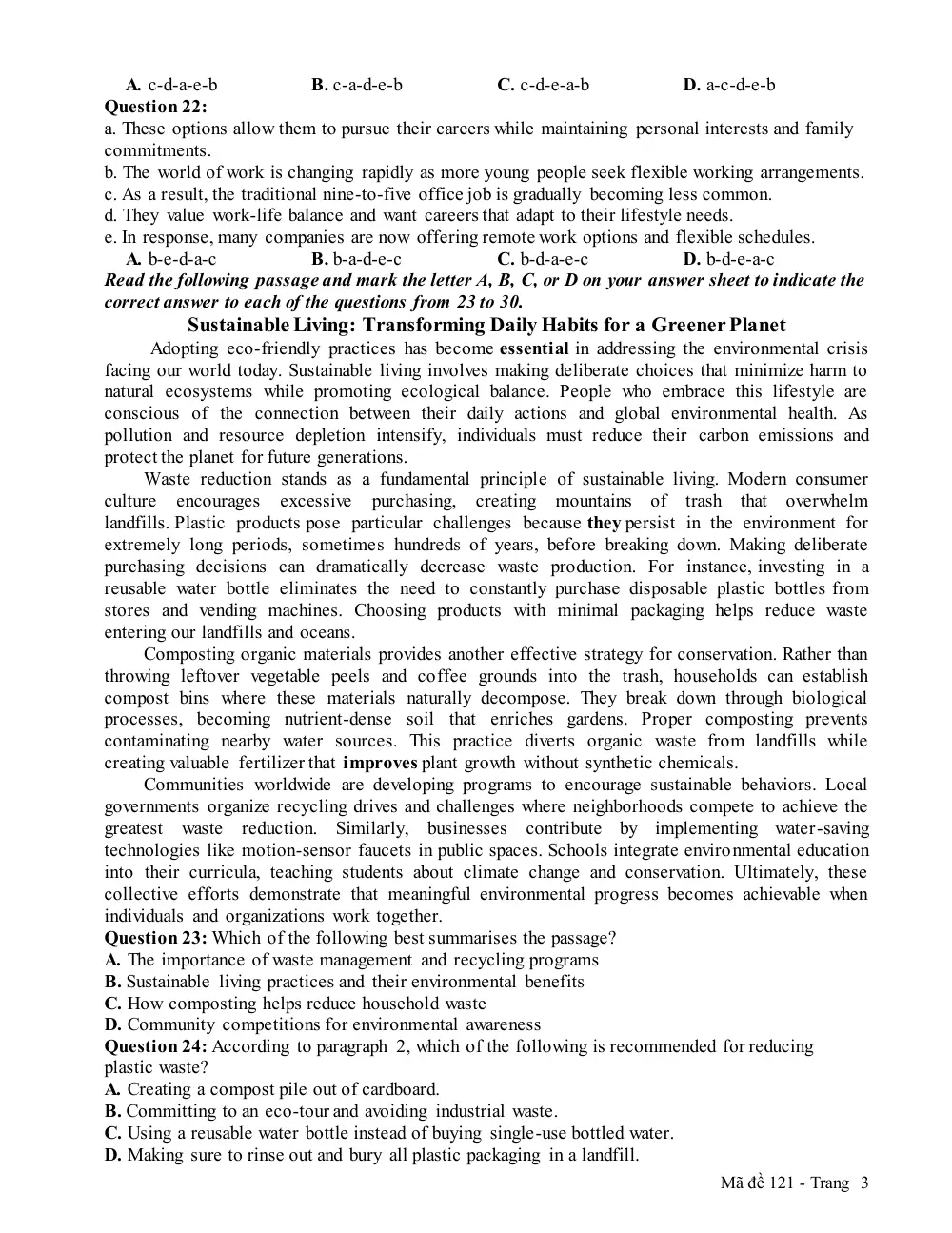 Đề thi Học kì 1 Tiếng Anh 12 năm 2025-2026 trường THPT Bình Chiểu (TP Hồ Chí Minh) - trang 3