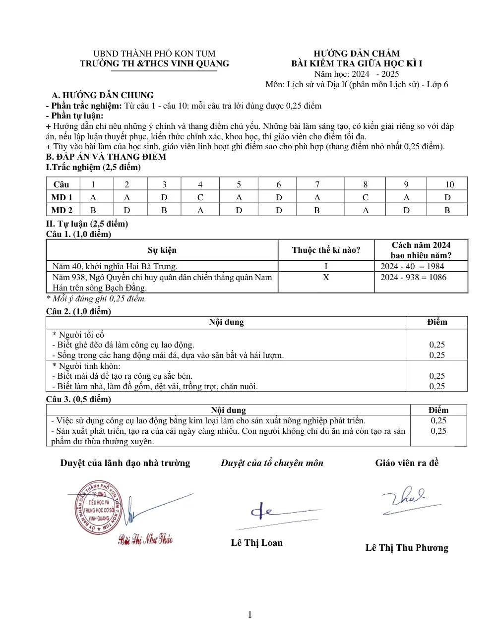 Đề thi Giữa kì 1 Lịch sử và Địa lí 6 năm 2024-2025 trường TH&THCS Vinh Quang (Kon Tum) - trang 5