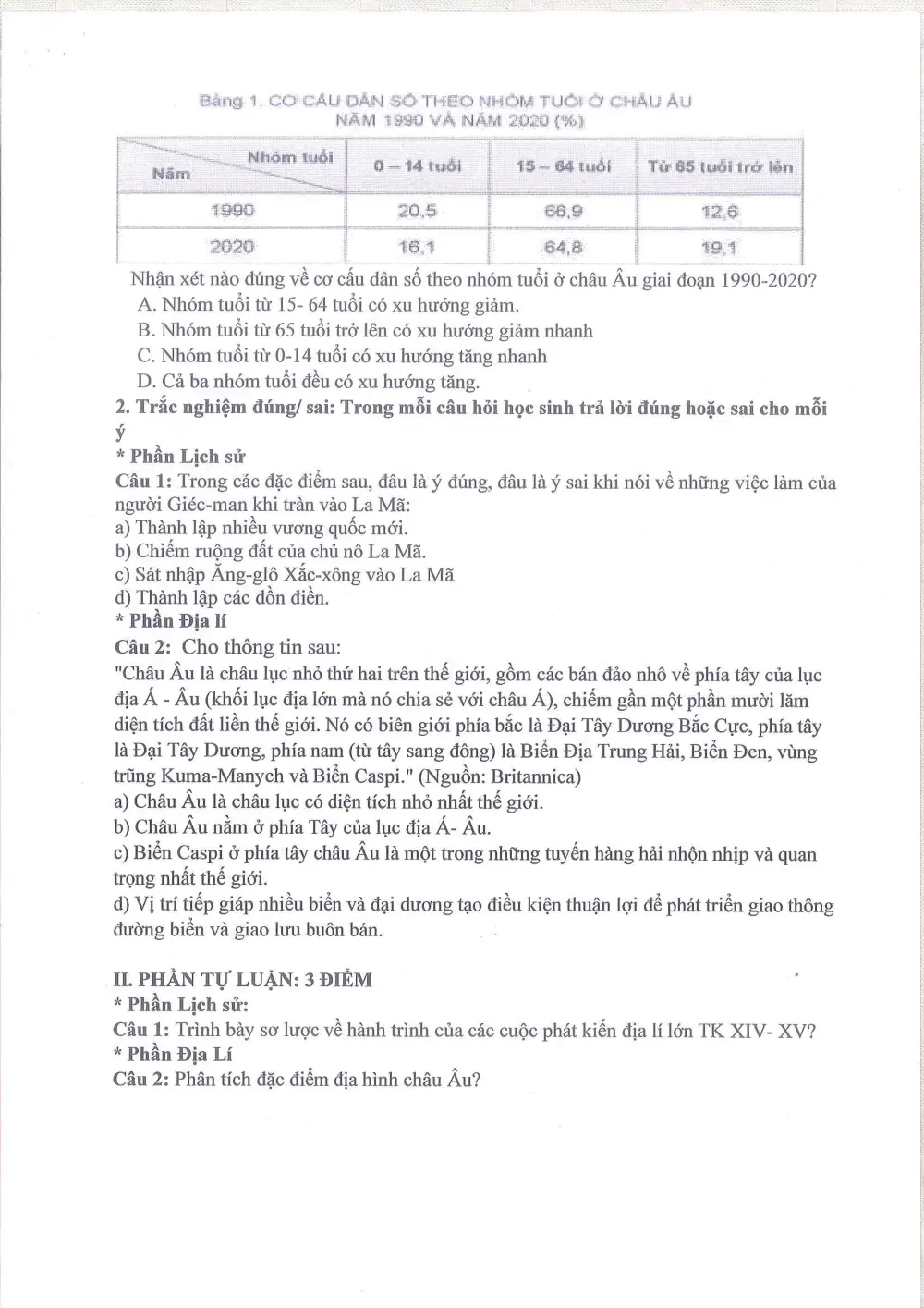 Đề thi Giữa kì 1 Lịch sử và Địa lí 7 năm 2025-2026 trường THCS Ngọc Lâm (Hà Nội) - trang 3