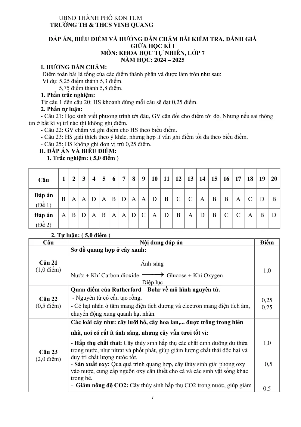Đề thi Giữa kì 1 KHTN 7 năm 2024-2025 trường TH&THCS Vinh Quang (Kon Tum) - trang 5