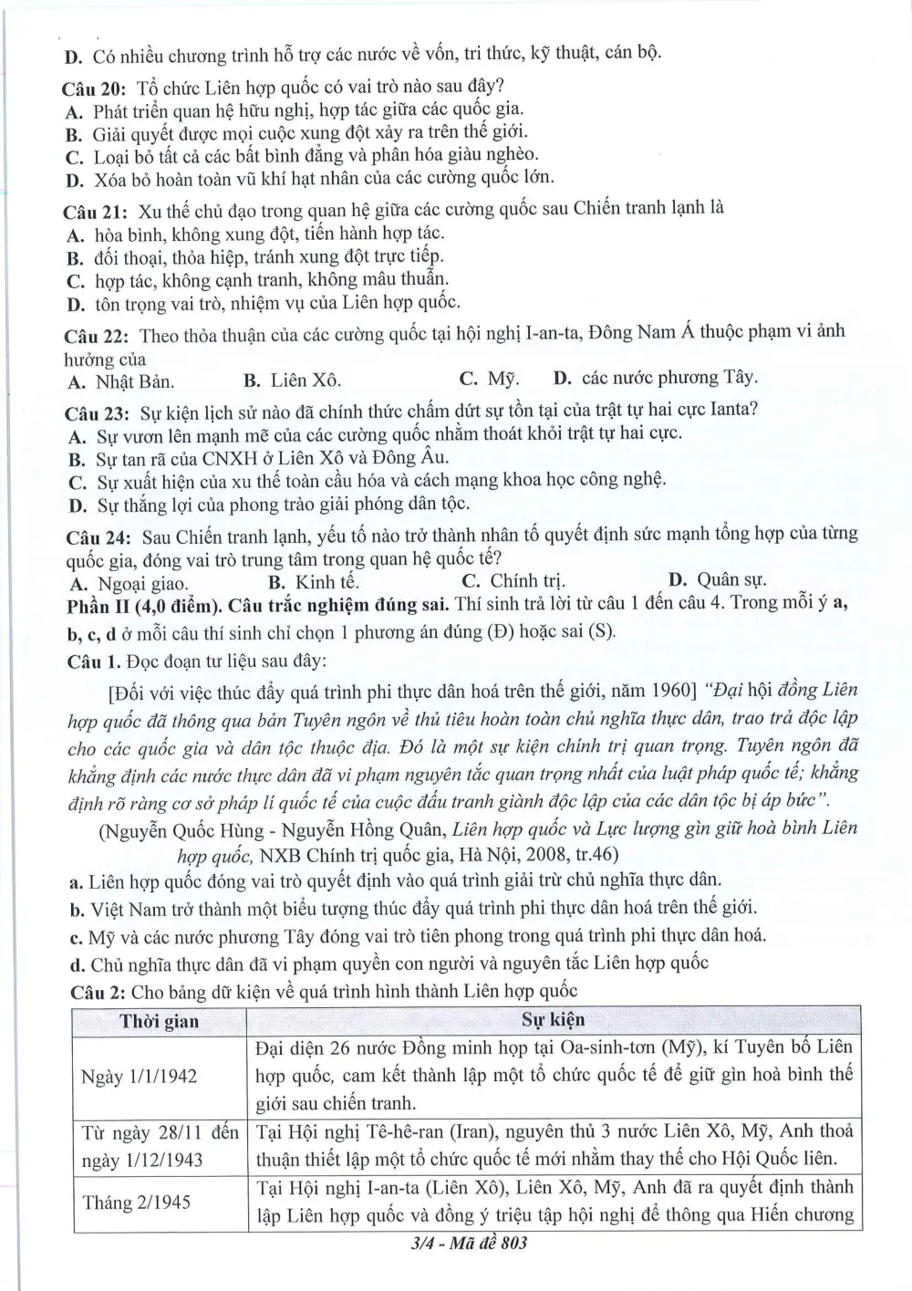 Đề thi Giữa kì 1 Lịch sử 12 năm 2024-2025 trường THPT Dĩ An (Bình Dương) - trang 3