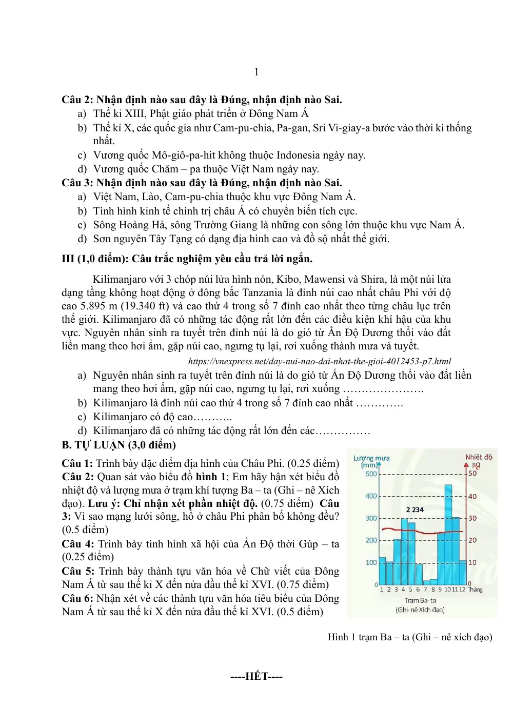 Đề thi Học kì 1 Lịch sử và Địa lí 7 năm 2025-2026 trường THCS Lý Thánh Tông (TP Hồ Chí Minh) - trang 2
