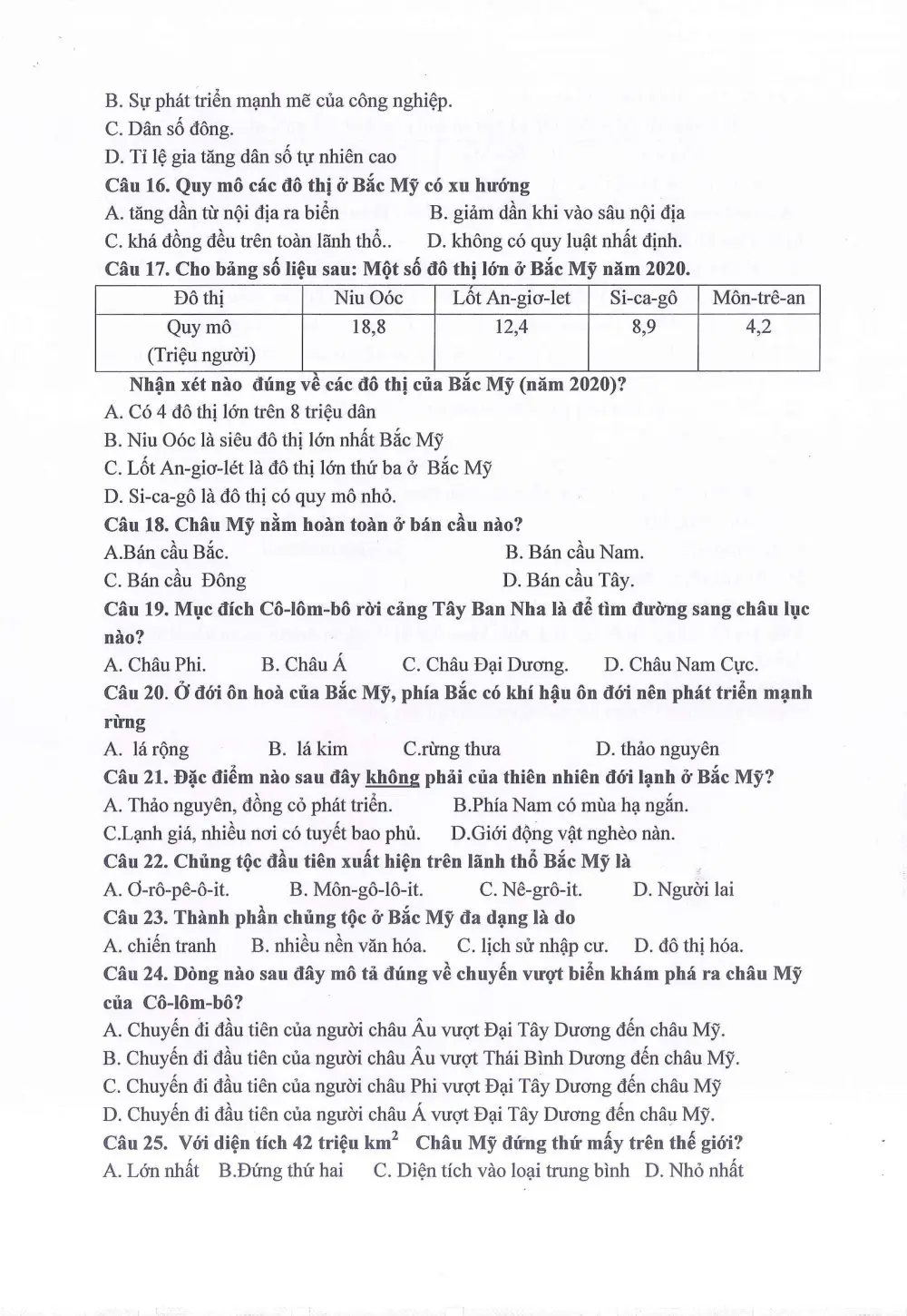 Đề thi Giữa kì 2 Lịch sử và Địa lí 7 năm 2024-2025 trường THCS Ngọc Lâm (Hà Nội) - trang 7