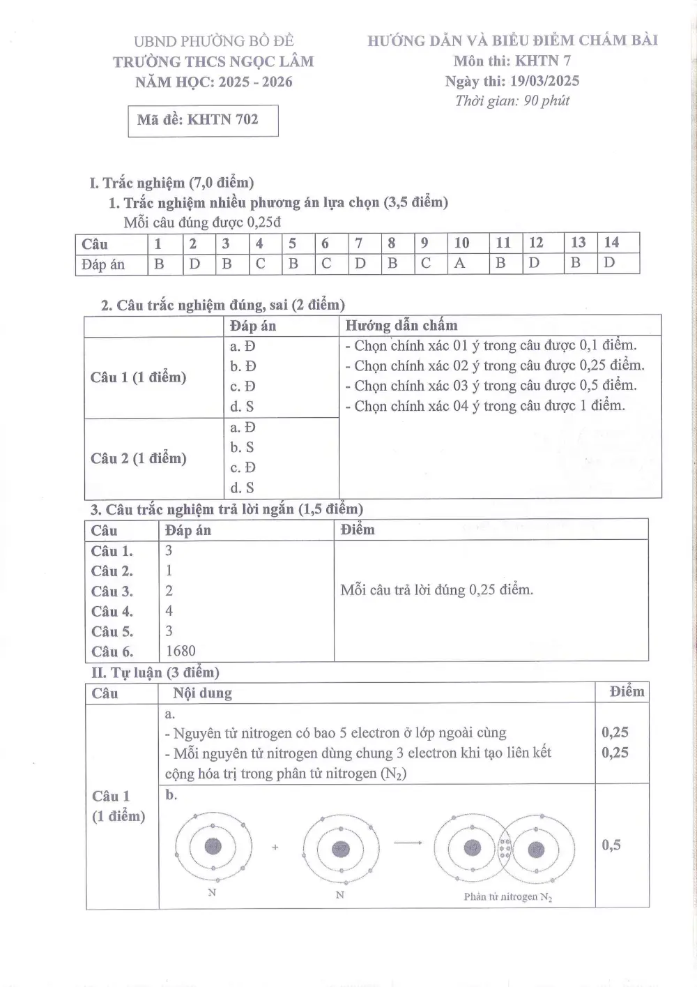 Đề thi Giữa kì 2 KHTN 7 năm 2025-2026 trường THCS Ngọc Lâm (Hà Nội) - trang 9