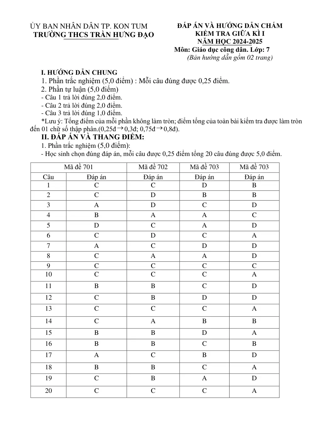 Đề thi Giữa kì 1 GDCD 7 năm 2024-2025 trường THCS Trần Hưng Đạo (Kon Tum) - trang 12