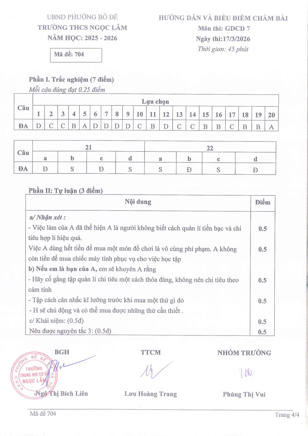 Đề thi Giữa kì 2 GDCD 7 năm 2025-2026 trường THCS Ngọc Lâm (Hà Nội) - trang 16