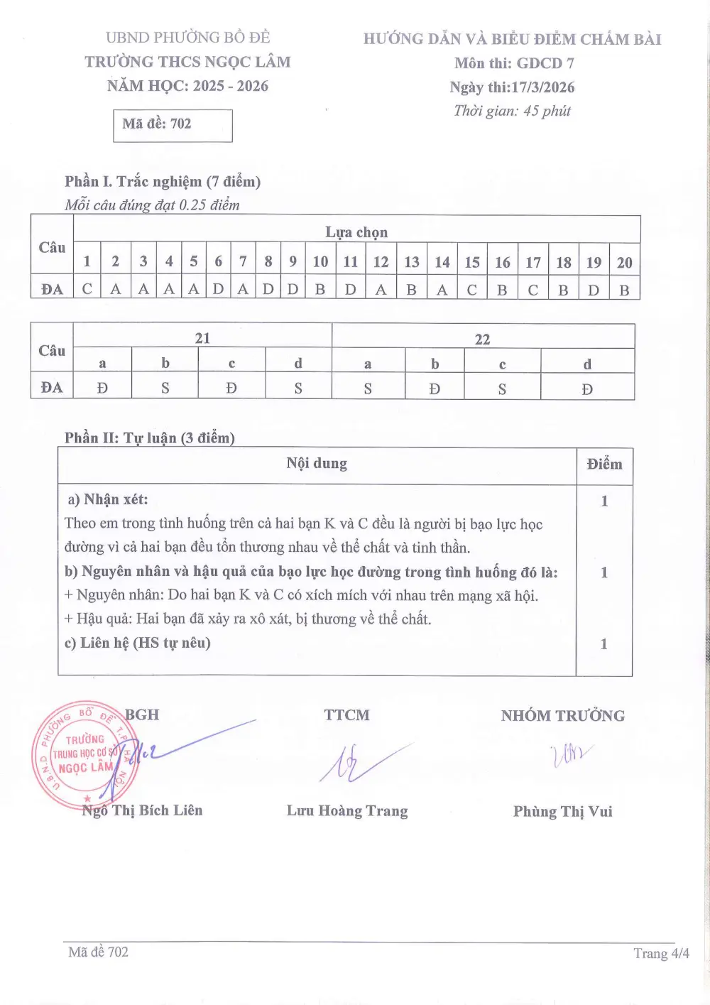 Đề thi Giữa kì 2 GDCD 7 năm 2025-2026 trường THCS Ngọc Lâm (Hà Nội) - trang 8