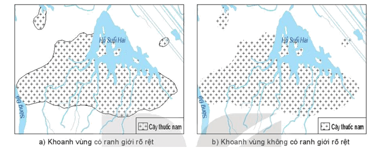 Phương pháp khoanh vùng (thể hiện khu vực phân bố của các đối tượng không liên tục trên bề mặt đất)