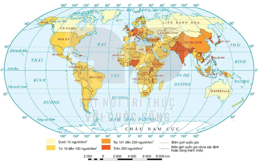 Bản đồ mật độ dân số và các đô thị lớn trên thế giới năm 2020