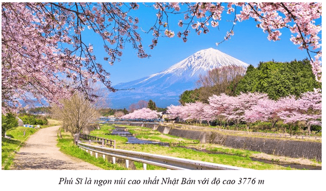 Lược đồ địa hình đồi núi hiểm trở, nhiều núi lửa và động đất thường xuyên ở Nhật Bản