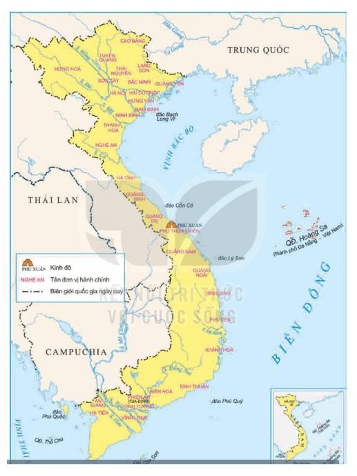 Lược đồ 30 tỉnh và 1 phủ Thừa Thiên trên cả nước sau cuộc cải cách hành chính quy mô lớn của vua Minh Mạng (1831 - 1832)