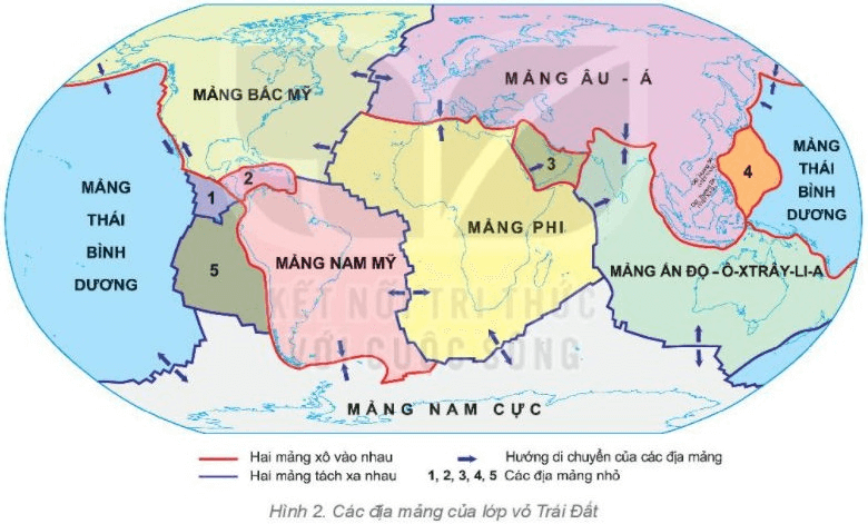 Địa Lí 6 Bài 10: Cấu tạo của Trái Đất. Các mảng kiến tạo