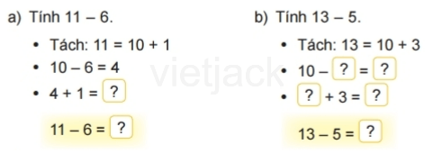 Toán 2 Bài 11 - Phép trừ (qua 10) trong phạm vi 20 - Hình 1