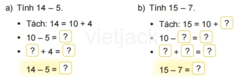 Toán 2 Bài 11 - Phép trừ (qua 10) trong phạm vi 20 - Hình 7
