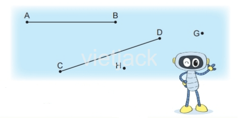 Toán 2 Bài 25 - Điểm, đoạn thẳng, đường thẳng, đường cong, ba điểm thẳng hàng - Hình 1