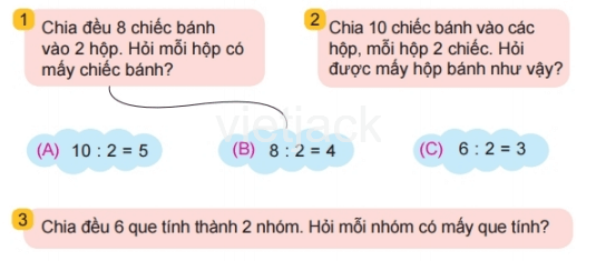 Toán 2 Bài 42 - Số bị chia, số chia, thương - Hình 1