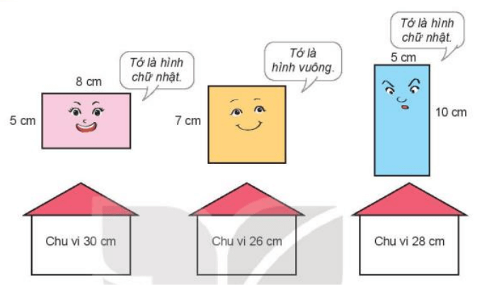 Toán 3 Bài 50 - Chu vi hình tam giác, hình tứ giác, hình chữ nhật, hình vuông - Hình 7