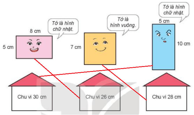 Toán 3 Bài 50 - Chu vi hình tam giác, hình tứ giác, hình chữ nhật, hình vuông - Hình 8