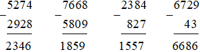 Toán 3 Bài 55 - Phép trừ trong phạm vi 10000 - Hình 2