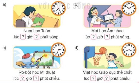 Toán 3 Bài 66 - Xem đồng hồ. Tháng - năm - Hình 1