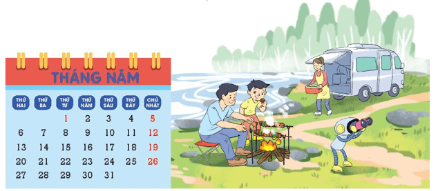 Toán 3 Bài 67 - Thực hành xem đồng hồ, xem lịch - Hình 7