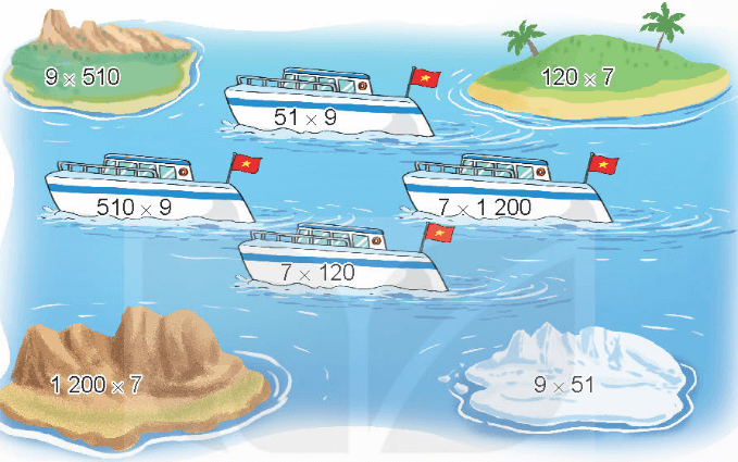 Toán 4 Bài 40 - Tính chất giao hoán và kết hợp của phép nhân - Hình 1