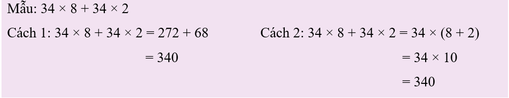 Toán 4 Bài 42 - Tính chất phân phối của phép nhân đối với phép cộng - Hình 2