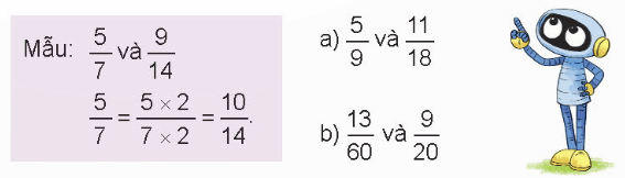 Toán 4 Bài 57 - Quy đồng mẫu số các phân số - Hình 1