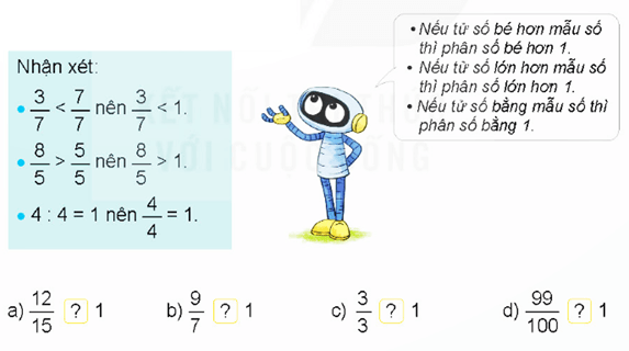 Toán 4 Bài 58 - So sánh phân số - Hình 2