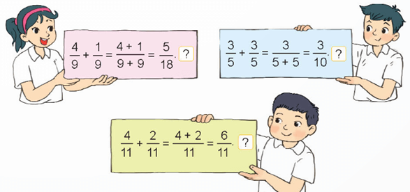 Toán 4 Bài 60 - Phép cộng phân số - Hình 2