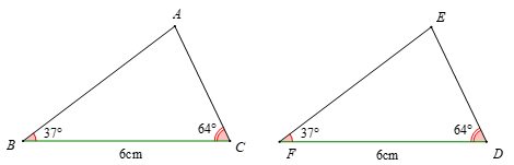Hình 4: Trường hợp bằng nhau thứ hai và thứ ba của tam giác lớp 7 (Lý thuyết Toán 7 Kết nối tri thức) (ảnh 4)